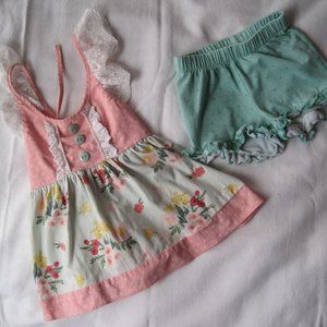 Ricrac and Ruffles Tunic and short set